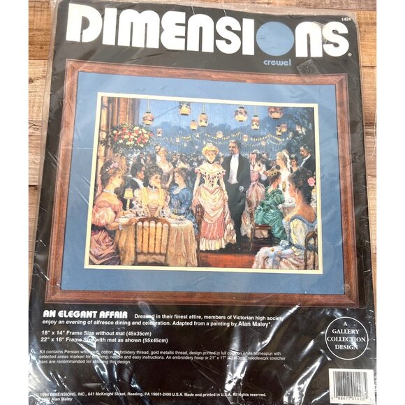 Dimensions "An Elegant Affair" Victorian High Society Crewel Needlework Kit - Picture 1 of 6